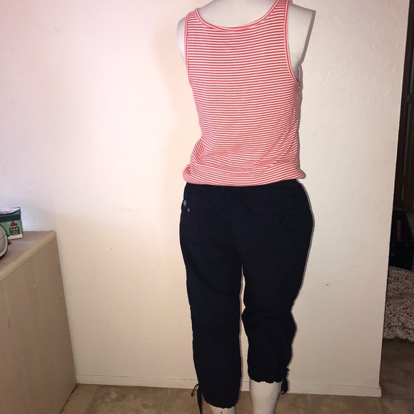 Blue navy capris and shirt striped white and red - Picture 2 of 8